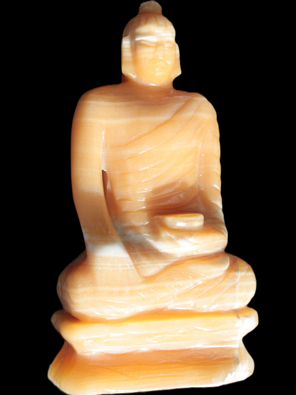 Yellow Calcite hand-carved Buddha statue 170*86*317mm 6300g Rocks and Things Store