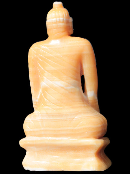 Yellow Calcite hand-carved Buddha statue 170*86*317mm 6300g Rocks and Things Store