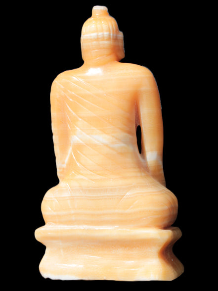 Yellow Calcite hand-carved Buddha statue 170*86*317mm 6300g Rocks and Things Store