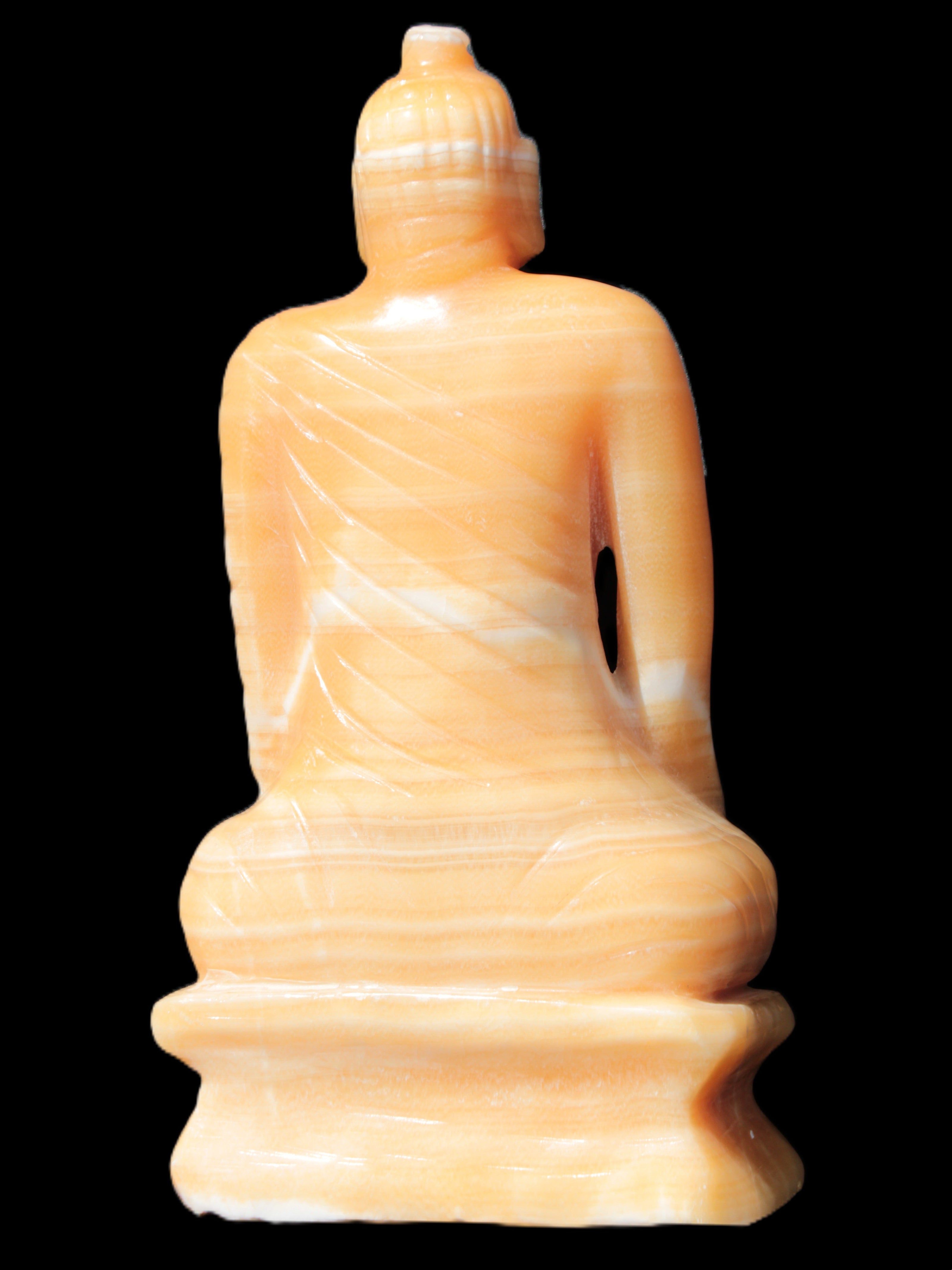 Yellow Calcite hand-carved Buddha statue 170*86*317mm 6300g Rocks and Things Store
