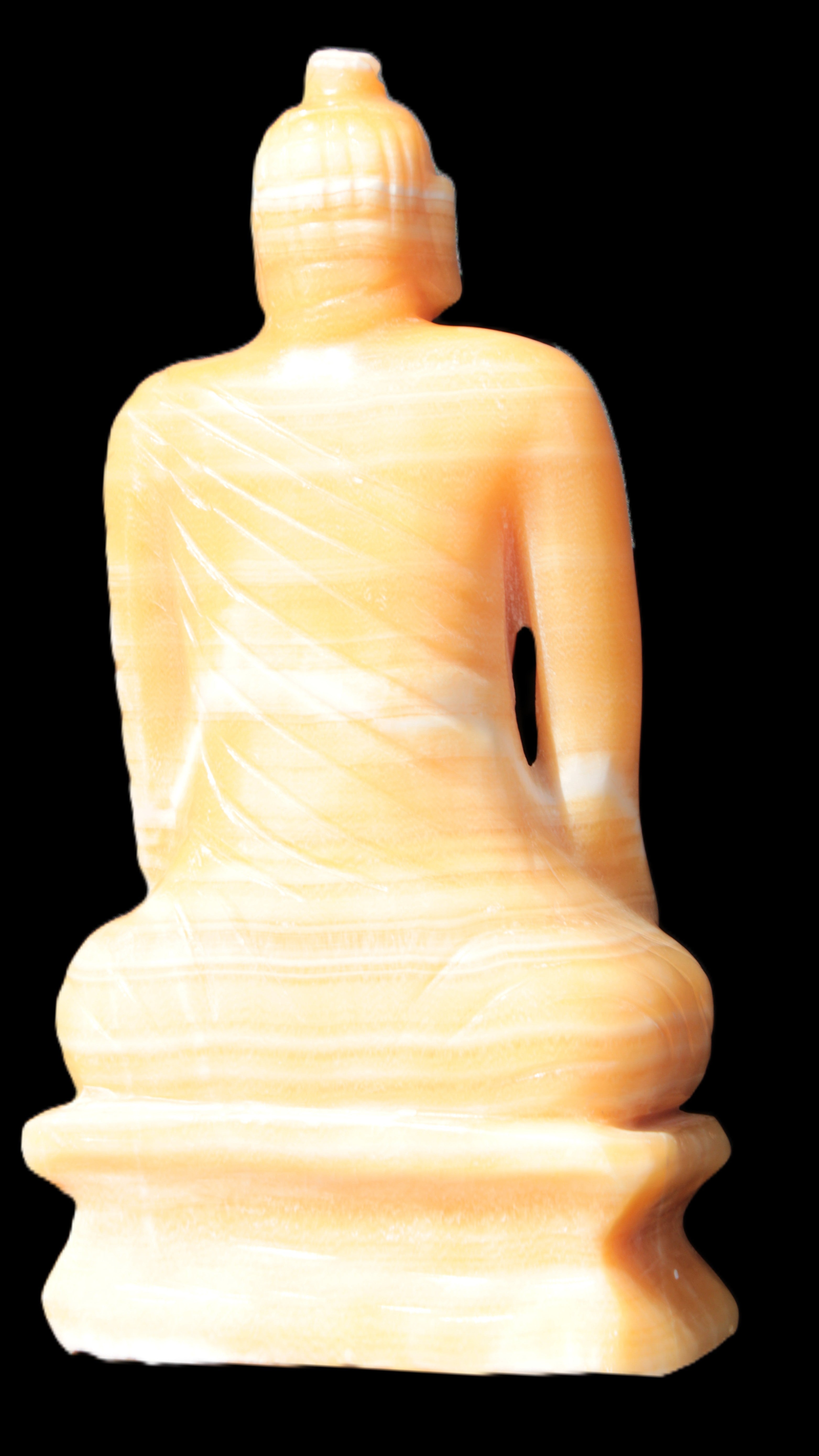 Yellow Calcite hand-carved Buddha statue 170*86*317mm 6300g Rocks and Things Store