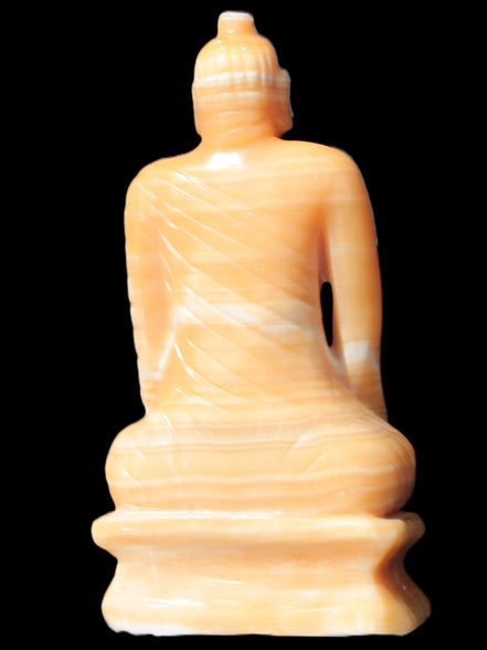 Yellow Calcite hand-carved Buddha statue 170*86*317mm 6300g Rocks and Things Store