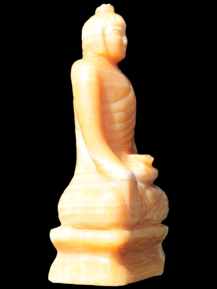 Yellow Calcite hand-carved Buddha statue 170*86*317mm 6300g Rocks and Things Store