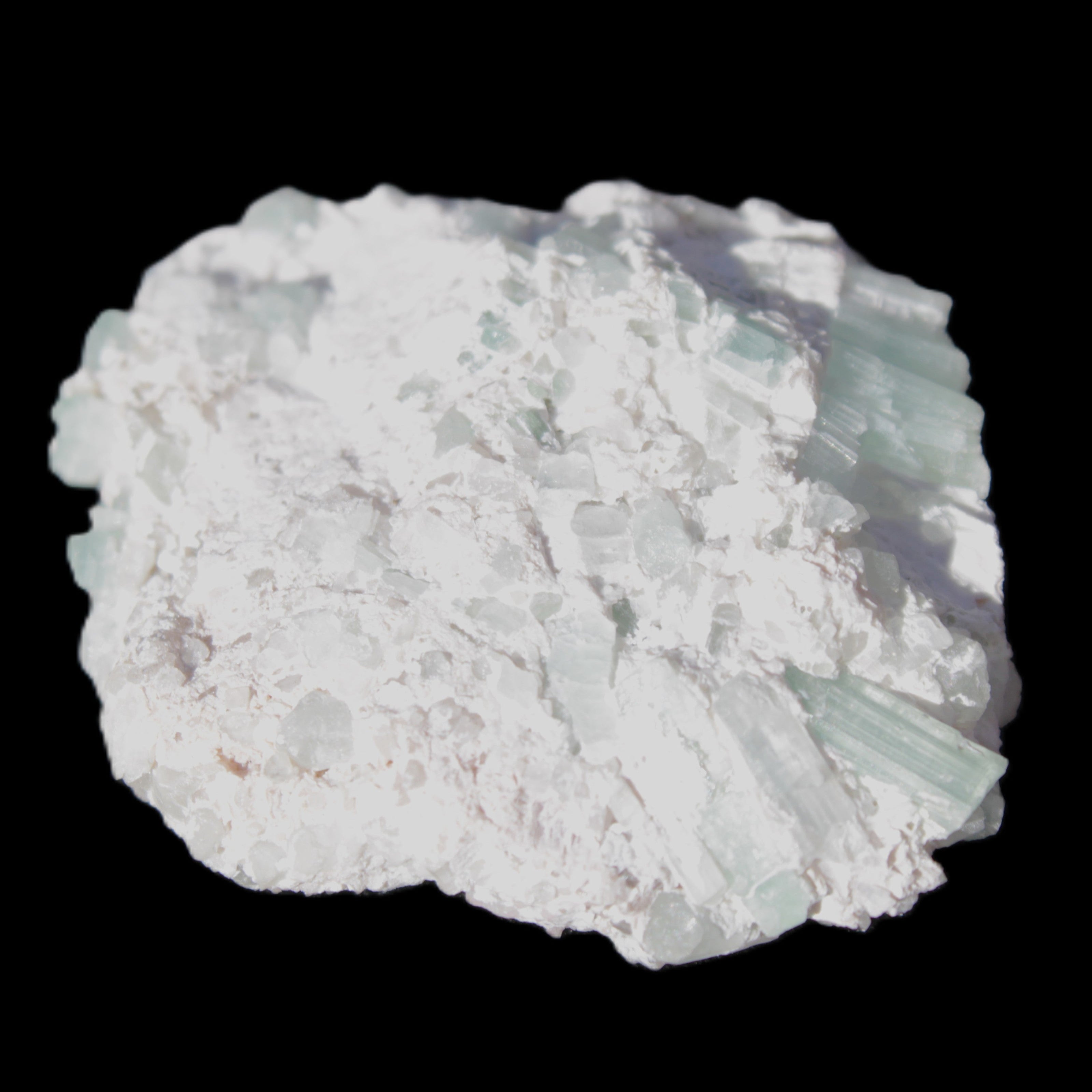 Green Tourmaline cluster 46*41*15mm 142ct 28.5g in sunlight - Rocks and Things Store