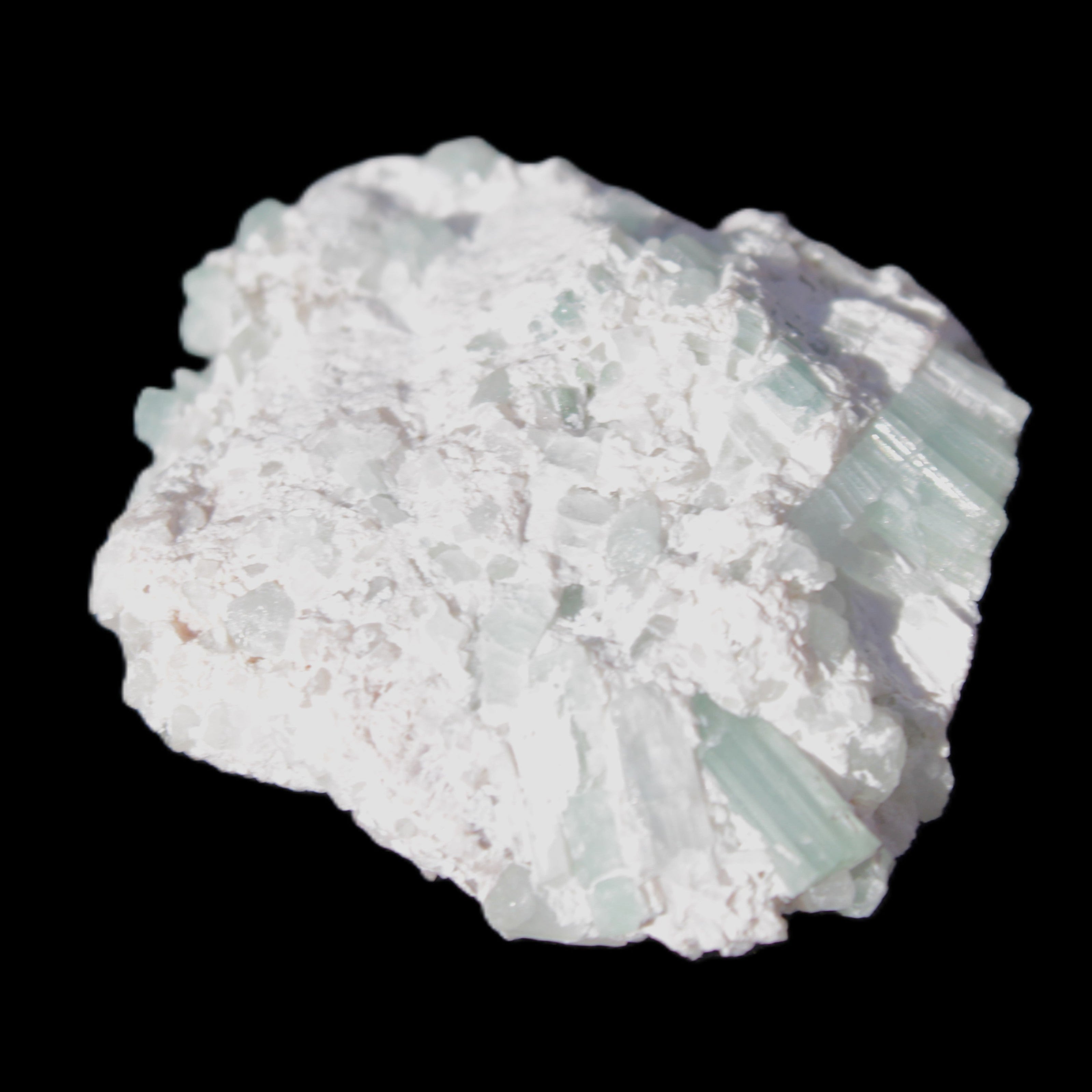 Green Tourmaline cluster 46*41*15mm 142ct 28.5g in sunlight - Rocks and Things Store