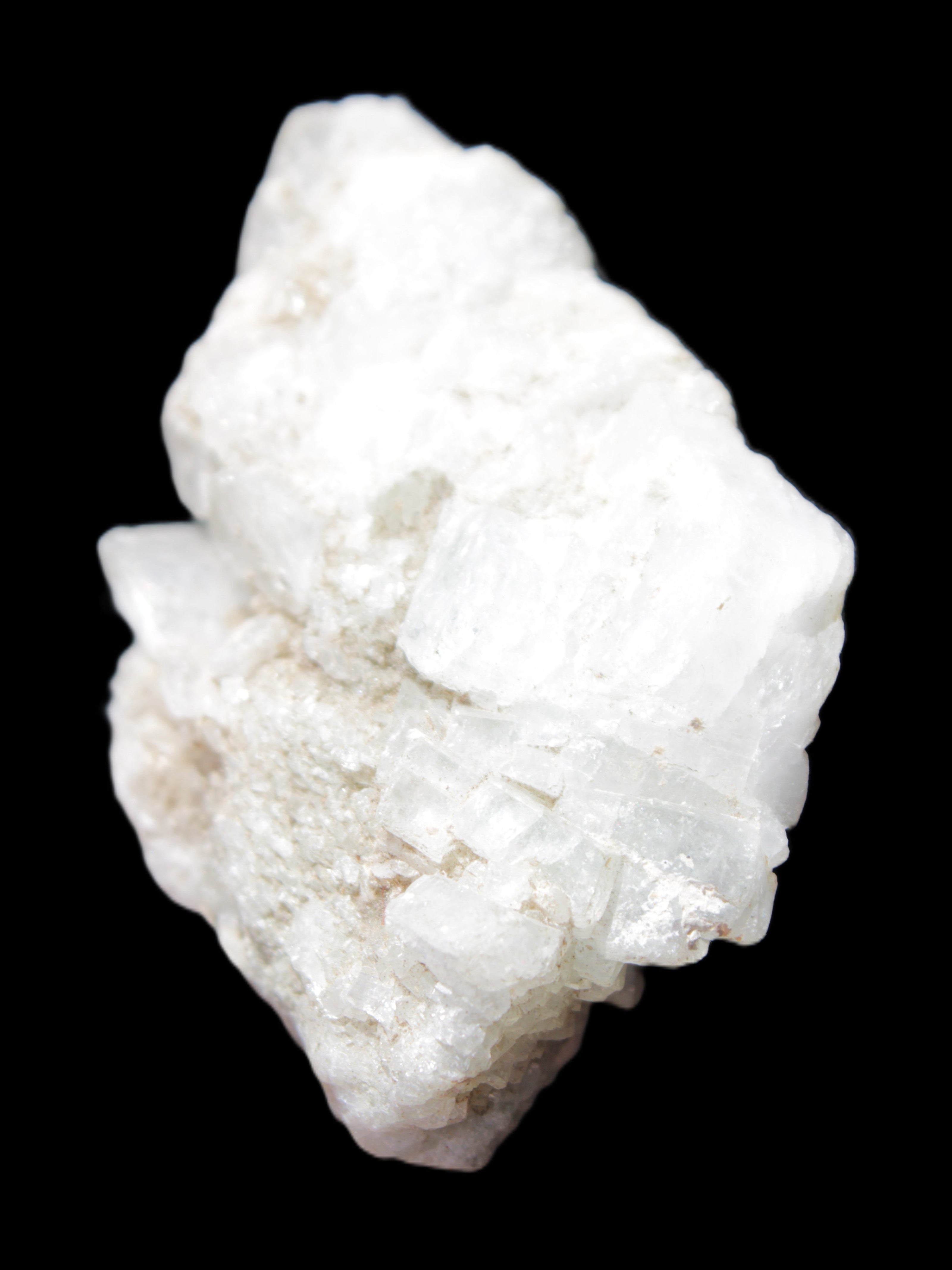Chaotic Aquamarine cluster with Mica 70*28*46mm 72.1g in sunlight - Rocks and Things Store