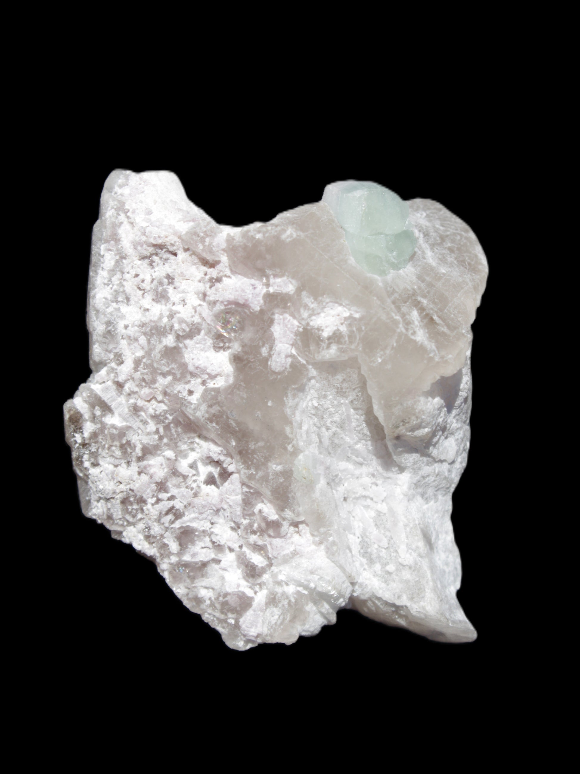 Aquamarine crystal on Quartz and Mica matrix 47*45*29mm 420.5ct 84.1g in sunlight - Rocks and Things Store