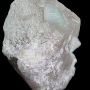 Aquamarine/Morganite crystal on Quartz and Mica matrix 47*45*29mm 420.5ct 84.1g in sunlight - Rocks and Things Store