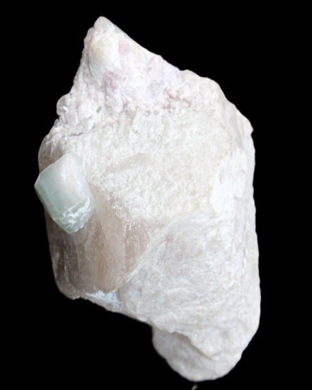 Aquamarine/Morganite crystal on Quartz and Mica matrix 47*45*29mm 420.5ct 84.1g in sunlight - Rocks and Things Store