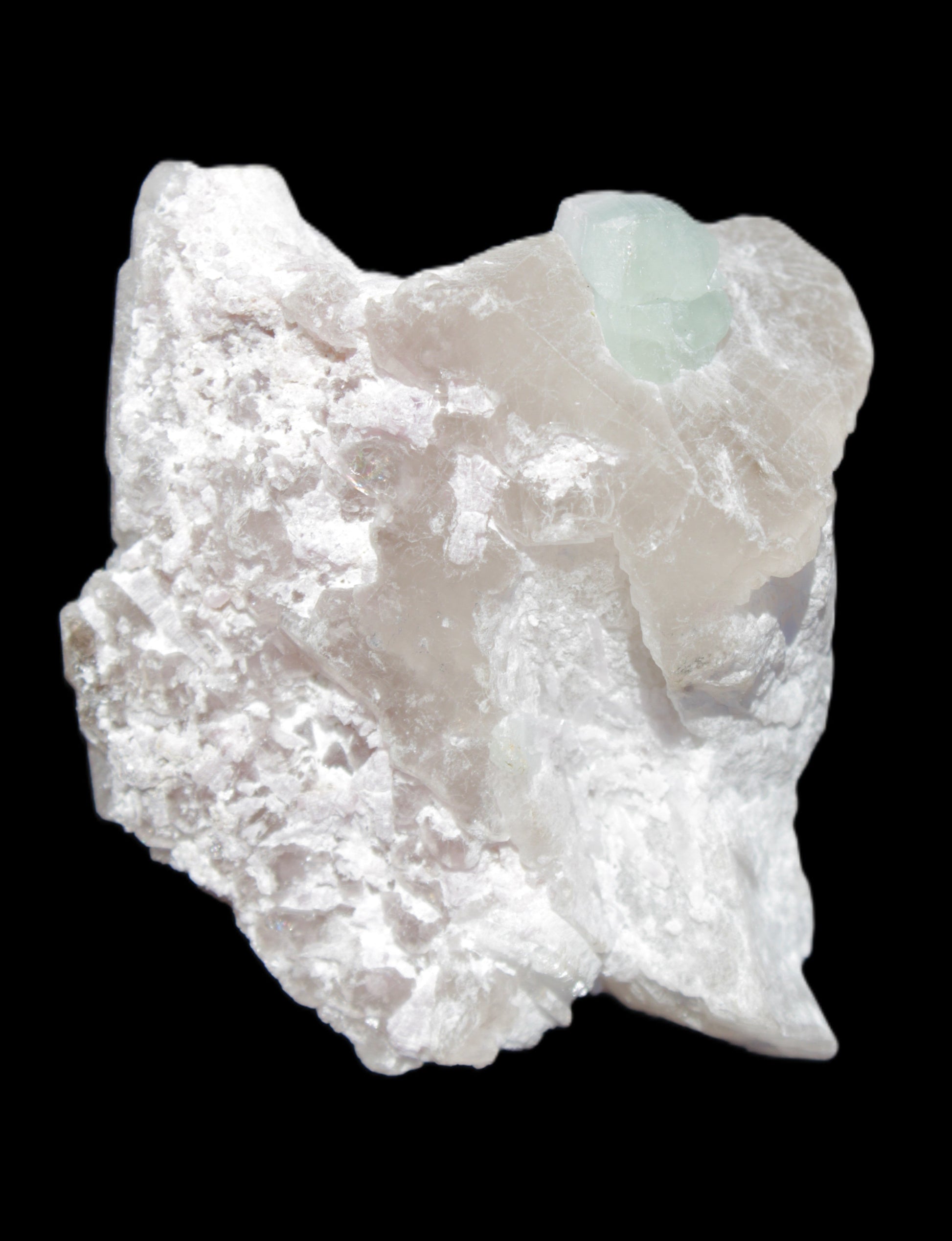Aquamarine crystal on Quartz and Mica matrix 47*45*29mm 420.5ct 84.1g in sunlight - Rocks and Things Store
