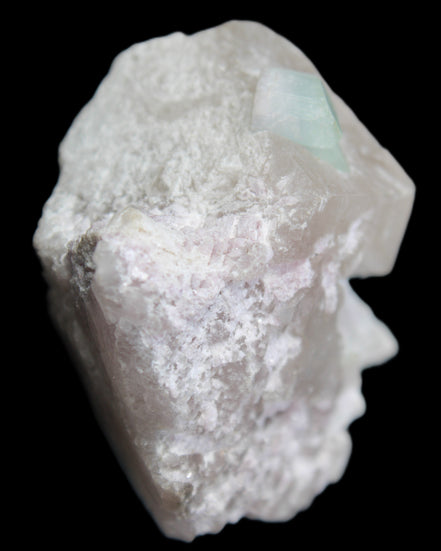Aquamarine/Morganite crystal on Quartz and Mica matrix 47*45*29mm 420.5ct 84.1g in sunlight - Rocks and Things Store
