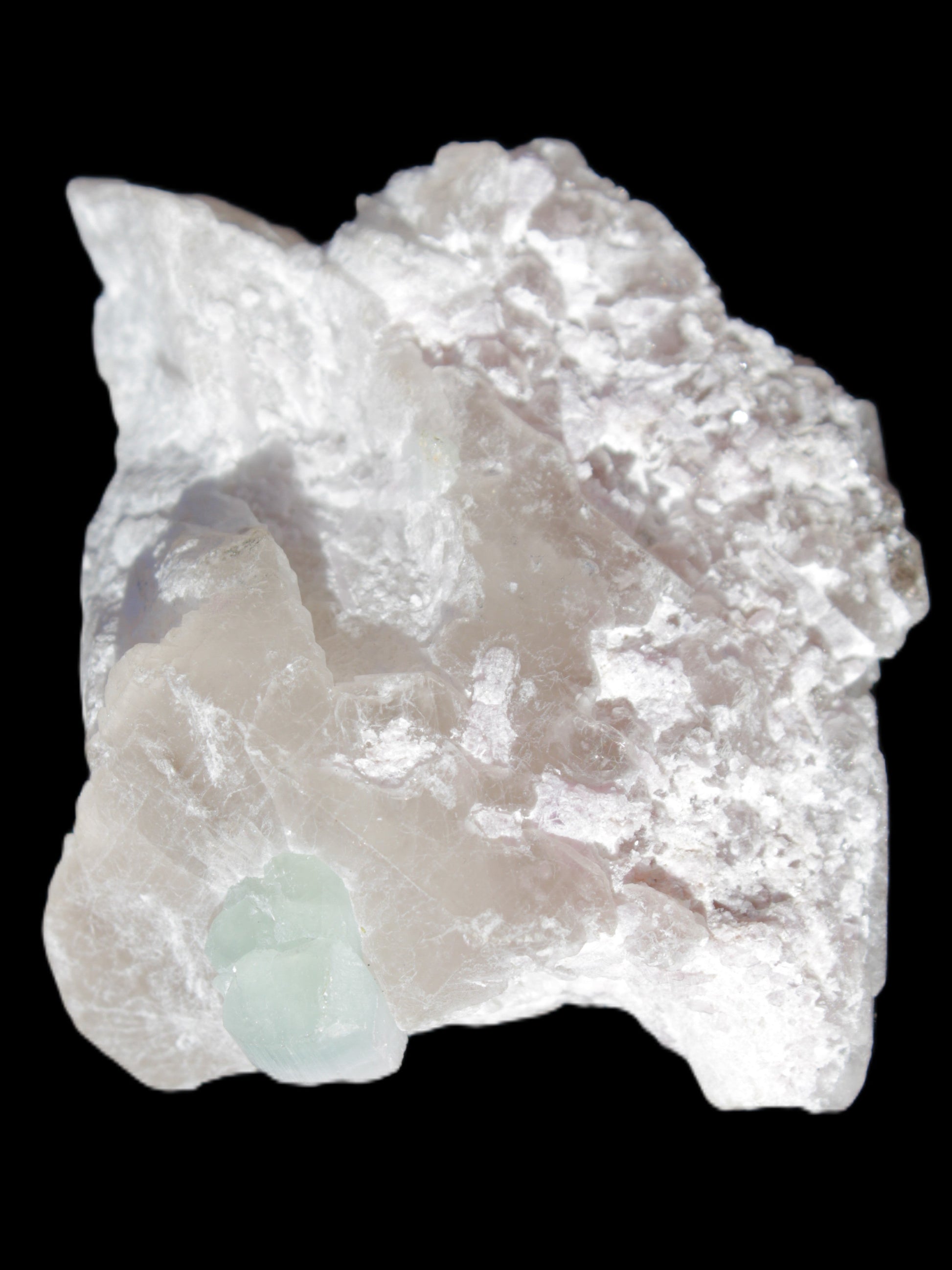 Aquamarine crystal on Quartz and Mica matrix 47*45*29mm 420.5ct 84.1g in sunlight - Rocks and Things Store