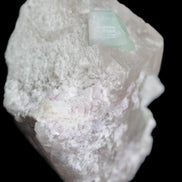 Aquamarine/Morganite crystal on Quartz and Mica matrix 47*45*29mm 420.5ct 84.1g in sunlight - Rocks and Things Store