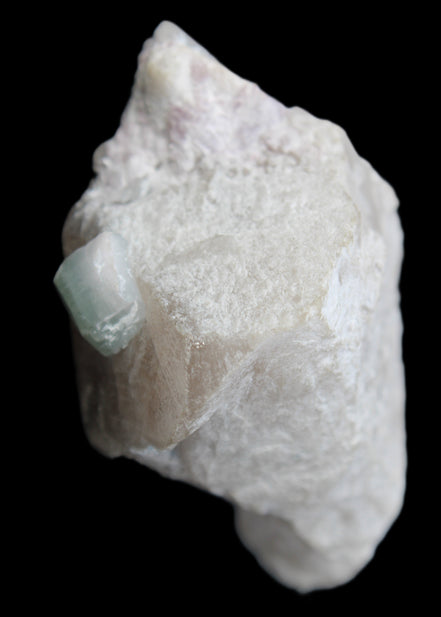 Aquamarine/Morganite crystal on Quartz and Mica matrix 47*45*29mm 420.5ct 84.1g in sunlight - Rocks and Things Store
