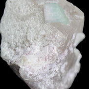 Aquamarine/Morganite crystal on Quartz and Mica matrix 47*45*29mm 420.5ct 84.1g in sunlight - Rocks and Things Store