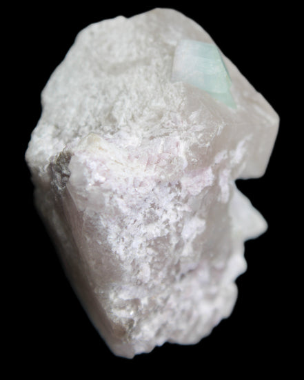 Aquamarine/Morganite crystal on Quartz and Mica matrix 47*45*29mm 420.5ct 84.1g in sunlight - Rocks and Things Store