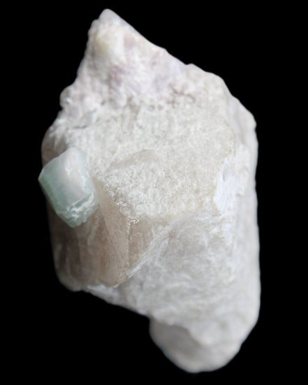Aquamarine/Morganite crystal on Quartz and Mica matrix 47*45*29mm 420.5ct 84.1g in sunlight - Rocks and Things Store