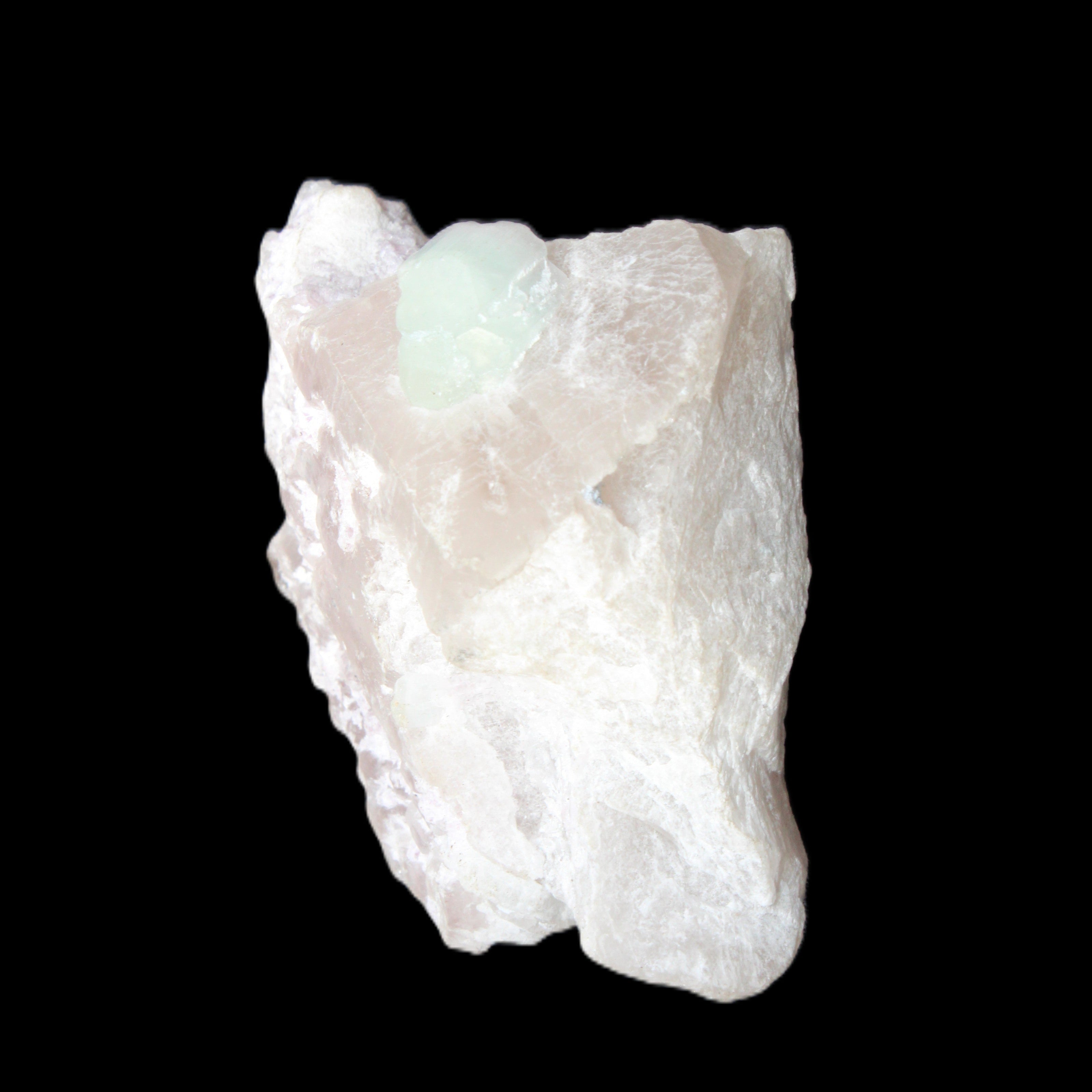 Aquamarine/Morganite crystal on Quartz and Mica matrix 47*45*29mm 420.5ct 84.1g in sunlight - Rocks and Things Store