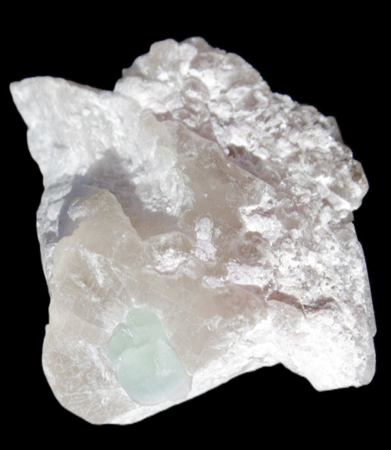 Aquamarine crystal on Quartz and Mica matrix 47*45*29mm 420.5ct 84.1g in sunlight - Rocks and Things Store