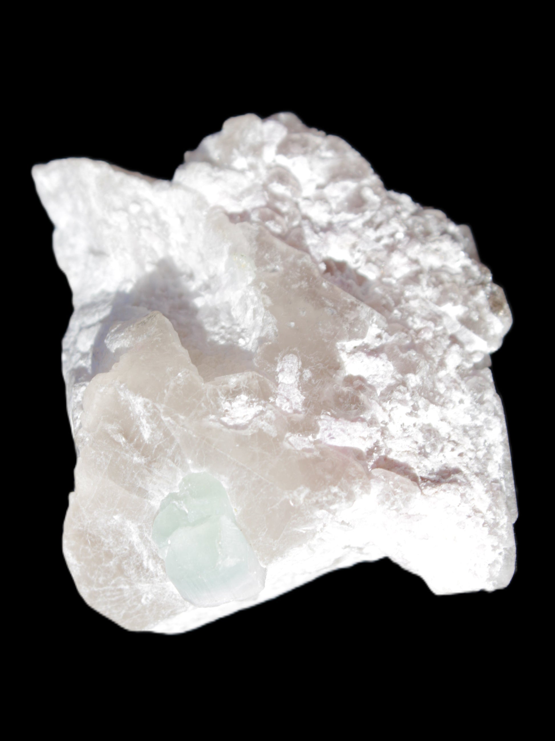 Aquamarine crystal on Quartz and Mica matrix 47*45*29mm 420.5ct 84.1g in sunlight - Rocks and Things Store