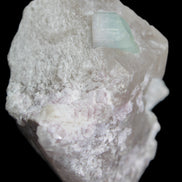Aquamarine/Morganite crystal on Quartz and Mica matrix 47*45*29mm 420.5ct 84.1g in sunlight - Rocks and Things Store