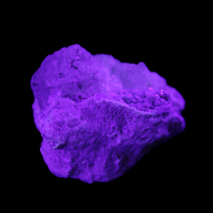 Kunzite, Green Tourmaline and Mica cluster 55*50*35mm 84g in UV light - Rocks and Things Store