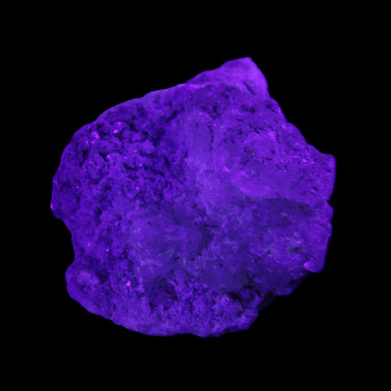 Kunzite, Green Tourmaline and Mica cluster 55*50*35mm 84g in UV light - Rocks and Things Store