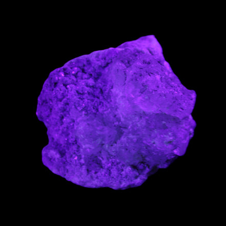 Kunzite, Green Tourmaline and Mica cluster 55*50*35mm 84g in UV light - Rocks and Things Store