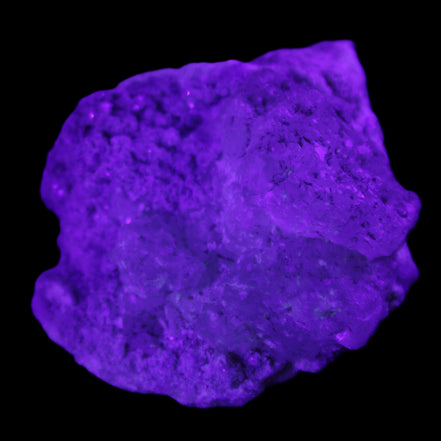 Kunzite, Green Tourmaline and Mica cluster 55*50*35mm 84g in UV light - Rocks and Things Store