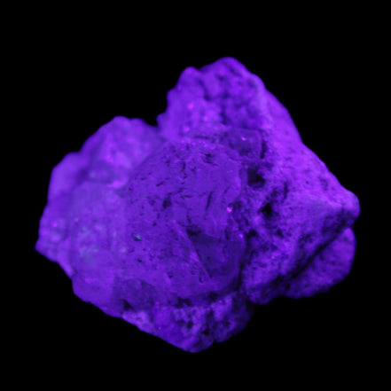 Kunzite, Green Tourmaline and Mica cluster 55*50*35mm 84g in UV light - Rocks and Things Store