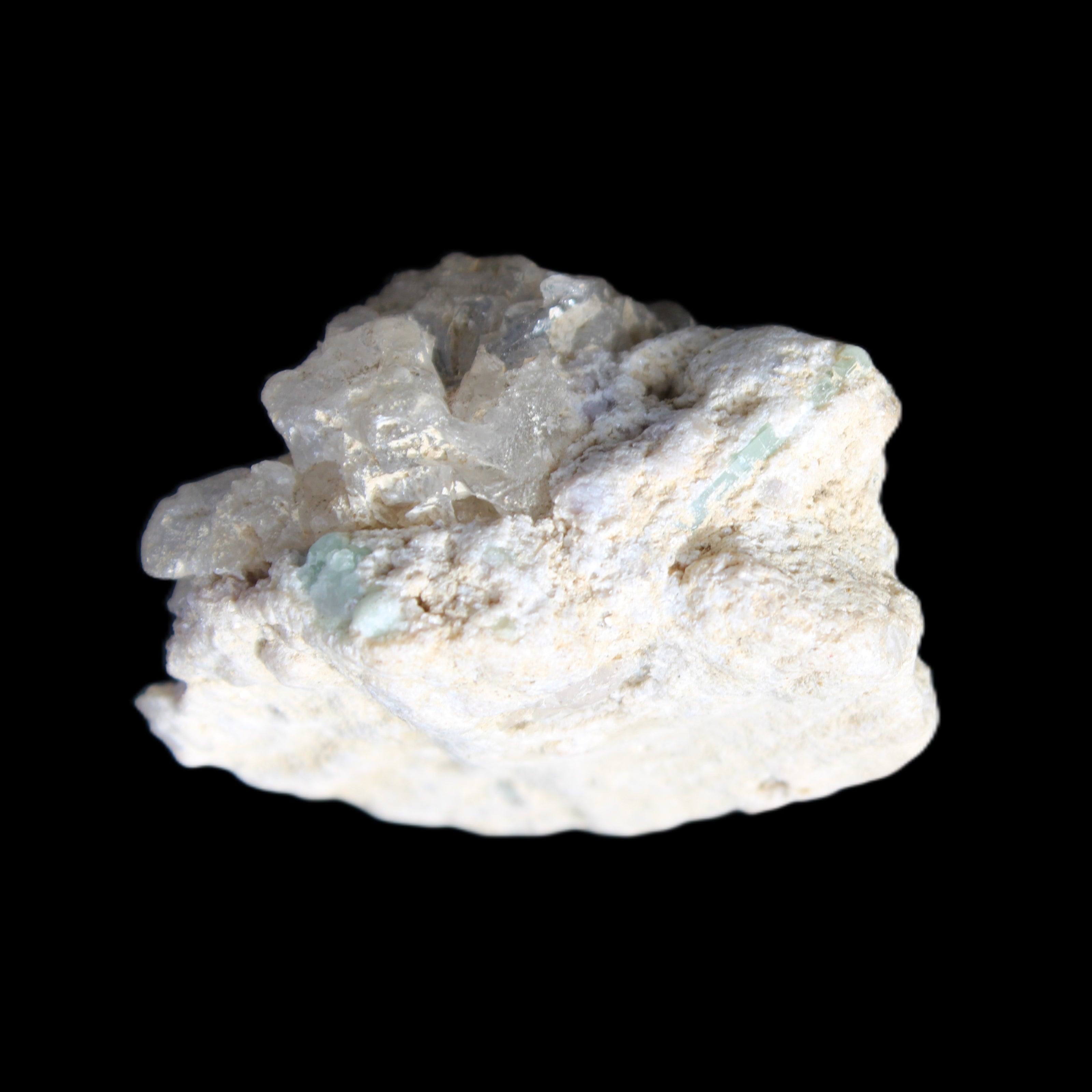 Kunzite, Green Tourmaline and Mica cluster 55*50*35mm 84g in sunlight - Rocks and Things Store