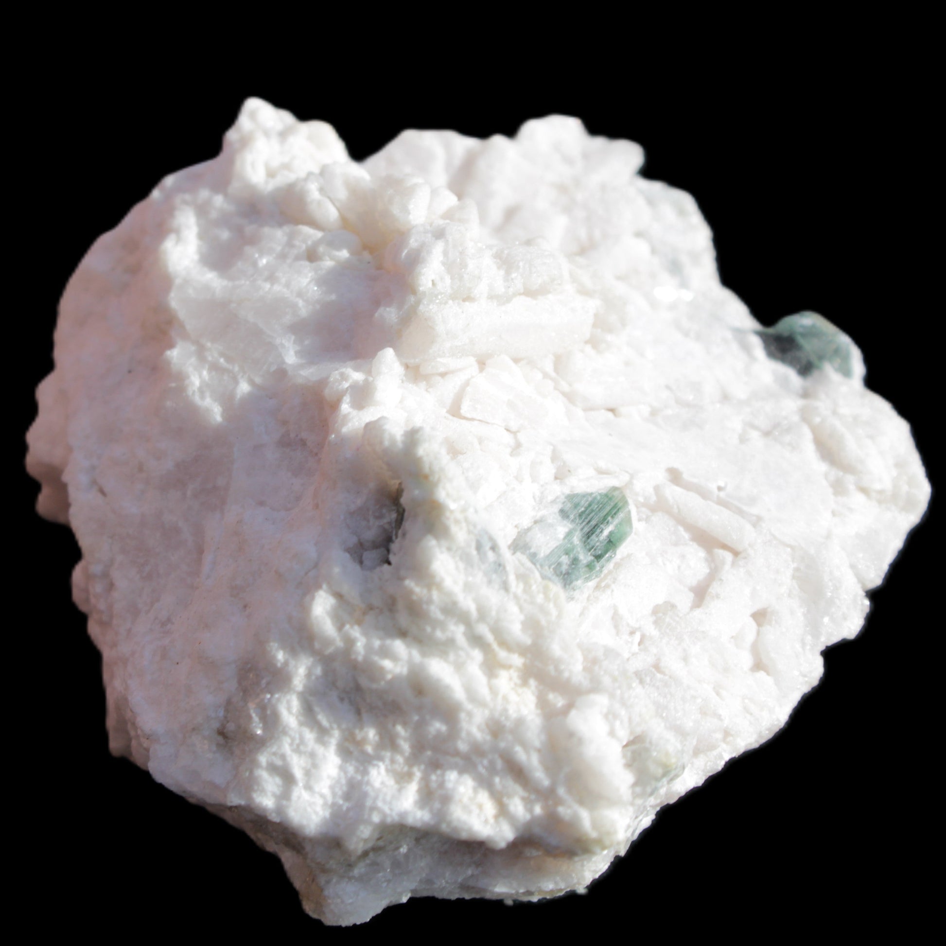 Green & bi-colour Tourmaline cluster on Feldspar, Mica, Quartz matrix 70*62*33mm 163g in sunlight - Rocks and Things Store