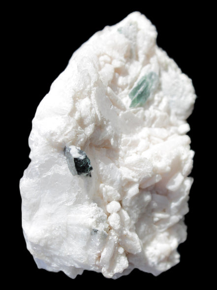 Green & bi-colour Tourmaline cluster on Feldspar, Mica, Quartz matrix 70*62*33mm 163g in sunlight - Rocks and Things Store