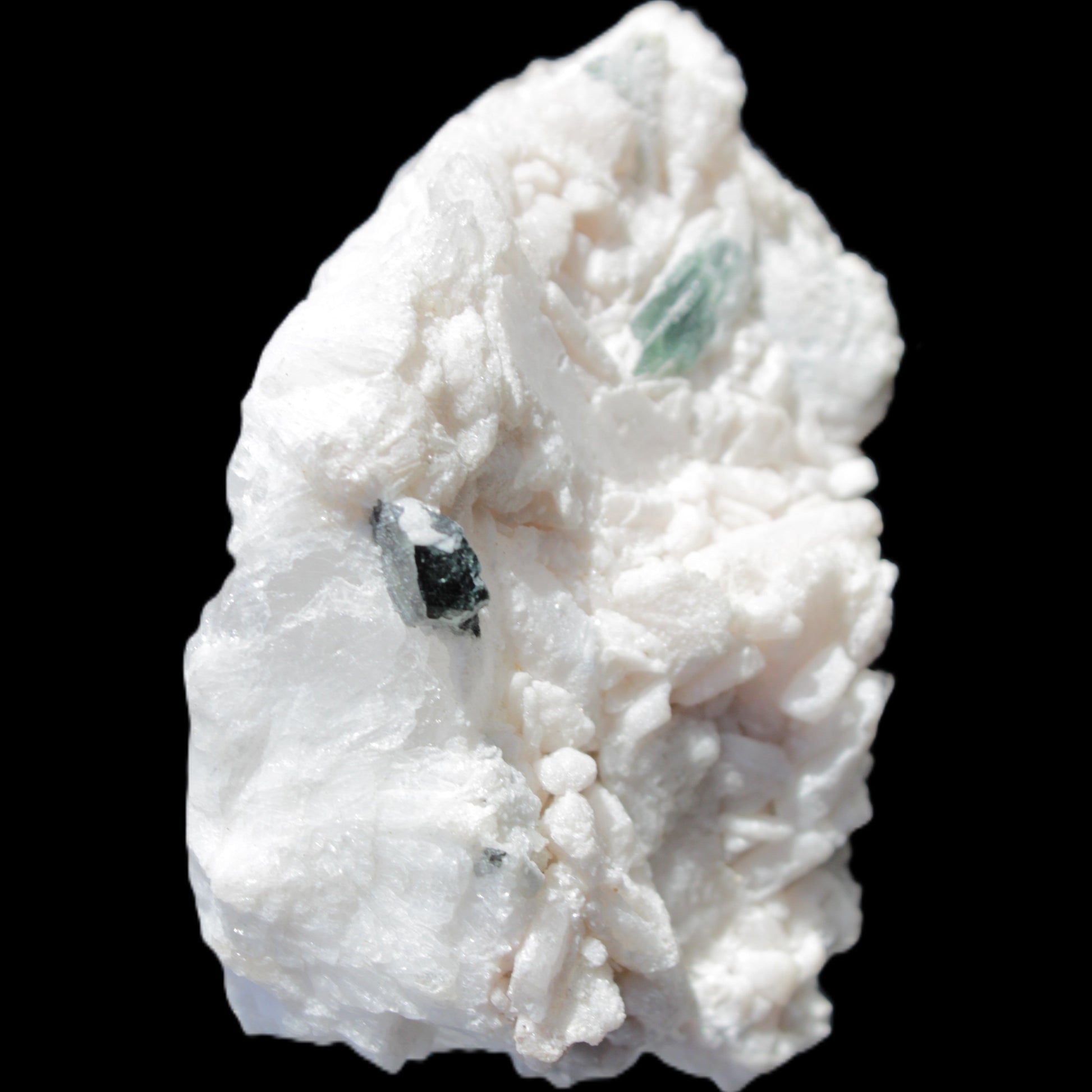 Green & bi-colour Tourmaline cluster on Feldspar, Mica, Quartz matrix 70*62*33mm 163g in sunlight - Rocks and Things Store