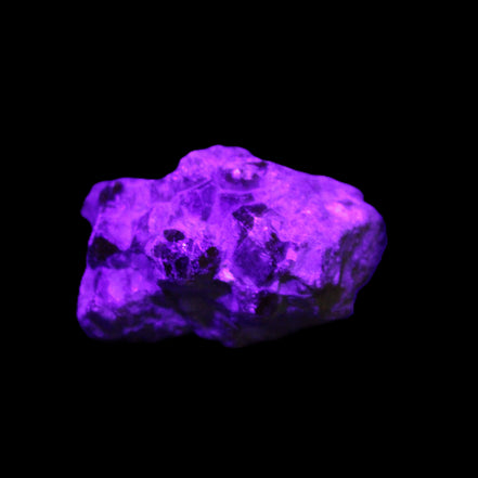 Spessartine garnet cluster 45*38*27mm 334ct 66.8g in UV light 
 - Rocks and Things Store
