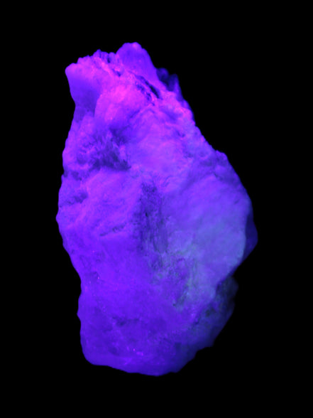 Spessartine Garnet Elbaite Mica Quartz Feldspar matrix 60*30*44mm 329ct 65.8g in UV light - Rocks and Things Store