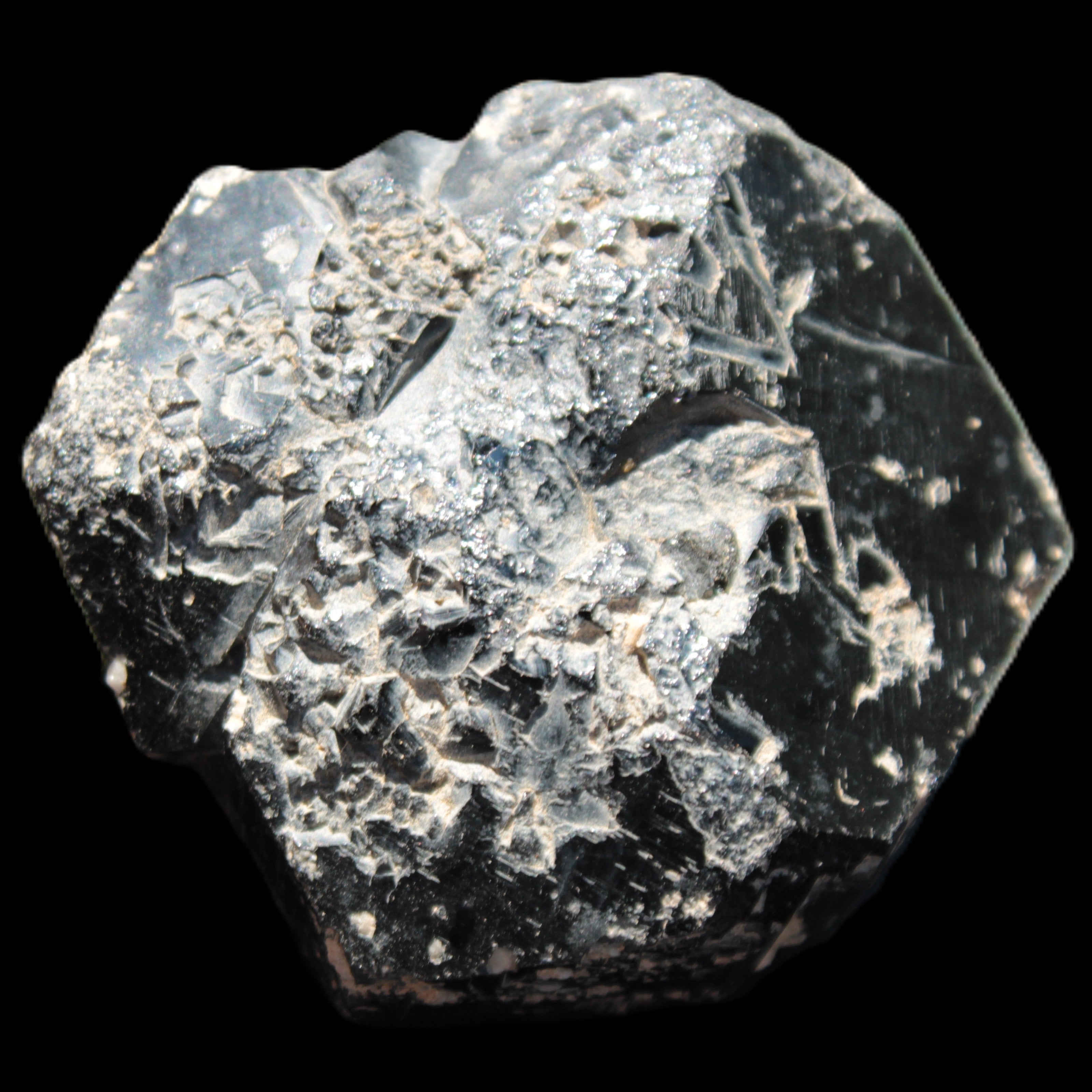 Amazing Black Tourmaline cluster 64*31mm 243.7g in bright sunlight - Rocks and Things Store