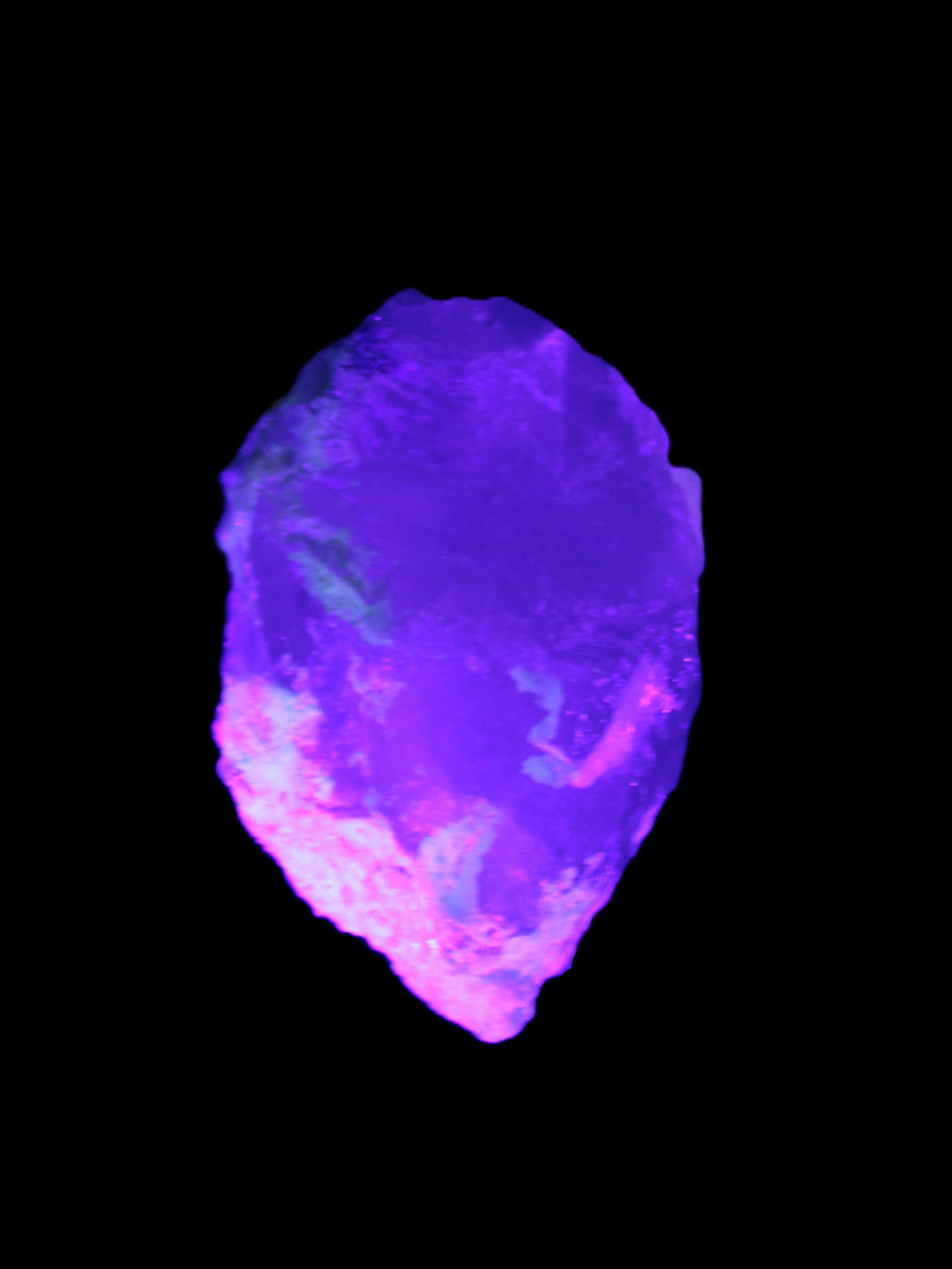 Green and Bi-Colour Pink Tourmaline on Quartz Feldspar 36*26* 54mm 320ct 64g in UV light - Rocks and Things Store