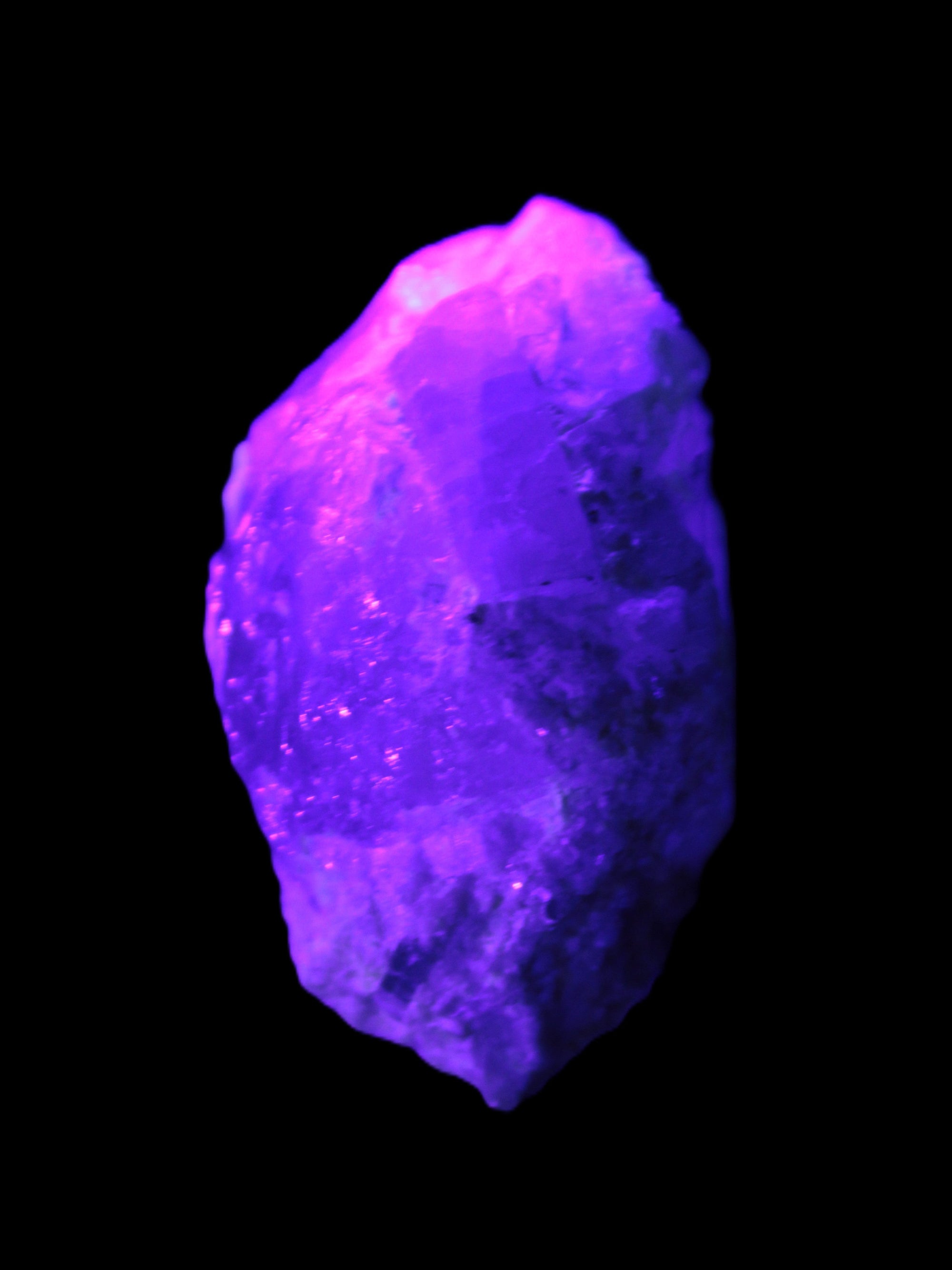 Green and Bi-Colour Pink Tourmaline on Quartz Feldspar 36*26* 54mm 320ct 64g in UV light - Rocks and Things Store