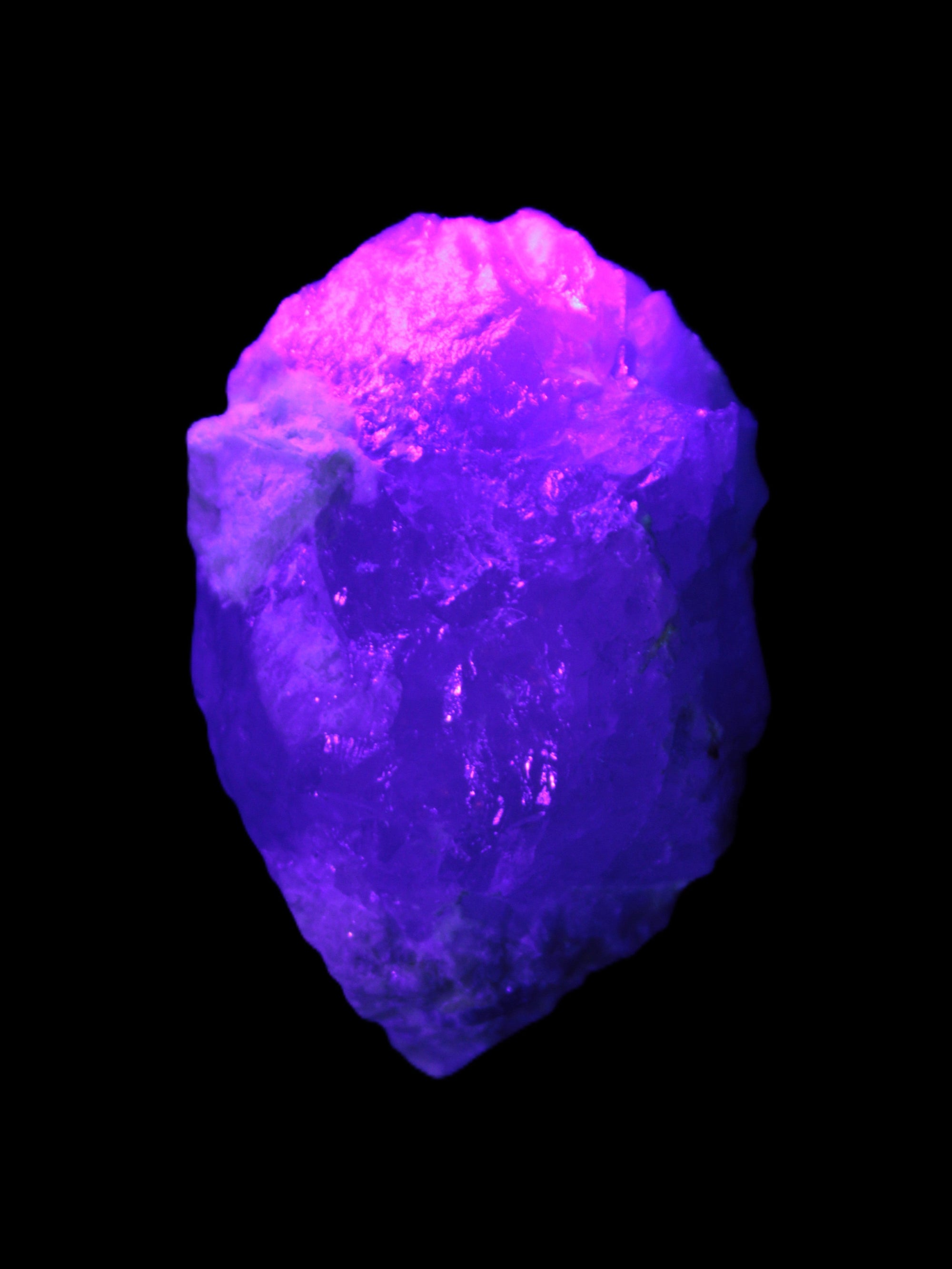 Green and Bi-Colour Pink Tourmaline on Quartz Feldspar 36*26* 54mm 320ct 64g in UV light - Rocks and Things Store