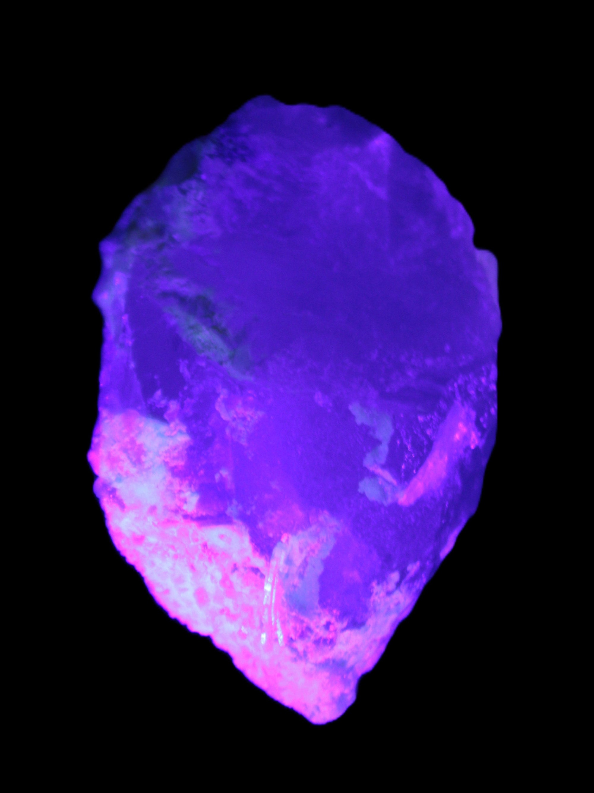 Green and Bi-Colour Pink Tourmaline on Quartz Feldspar 36*26* 54mm 320ct 64g in UV light - Rocks and Things Store