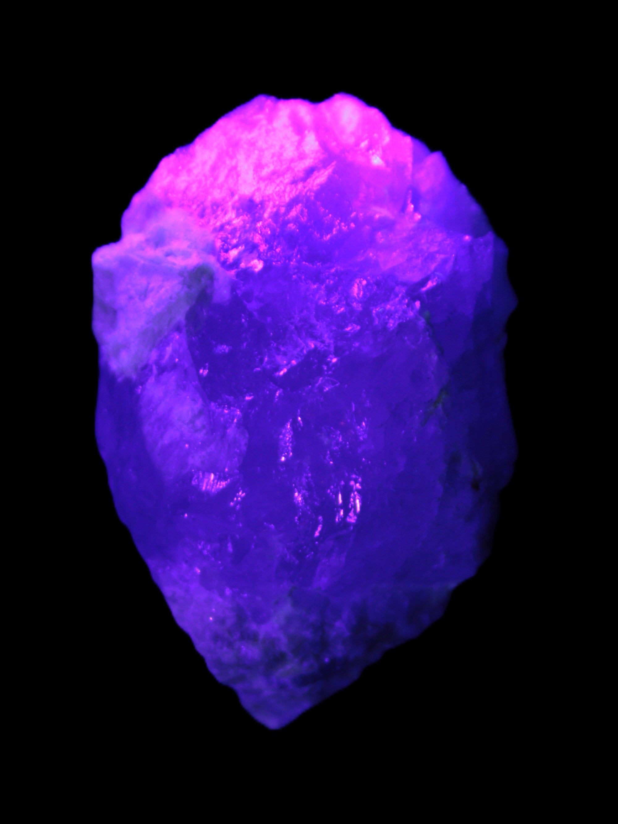 Green and Bi-Colour Pink Tourmaline on Quartz Feldspar 36*26* 54mm 320ct 64g in UV light - Rocks and Things Store