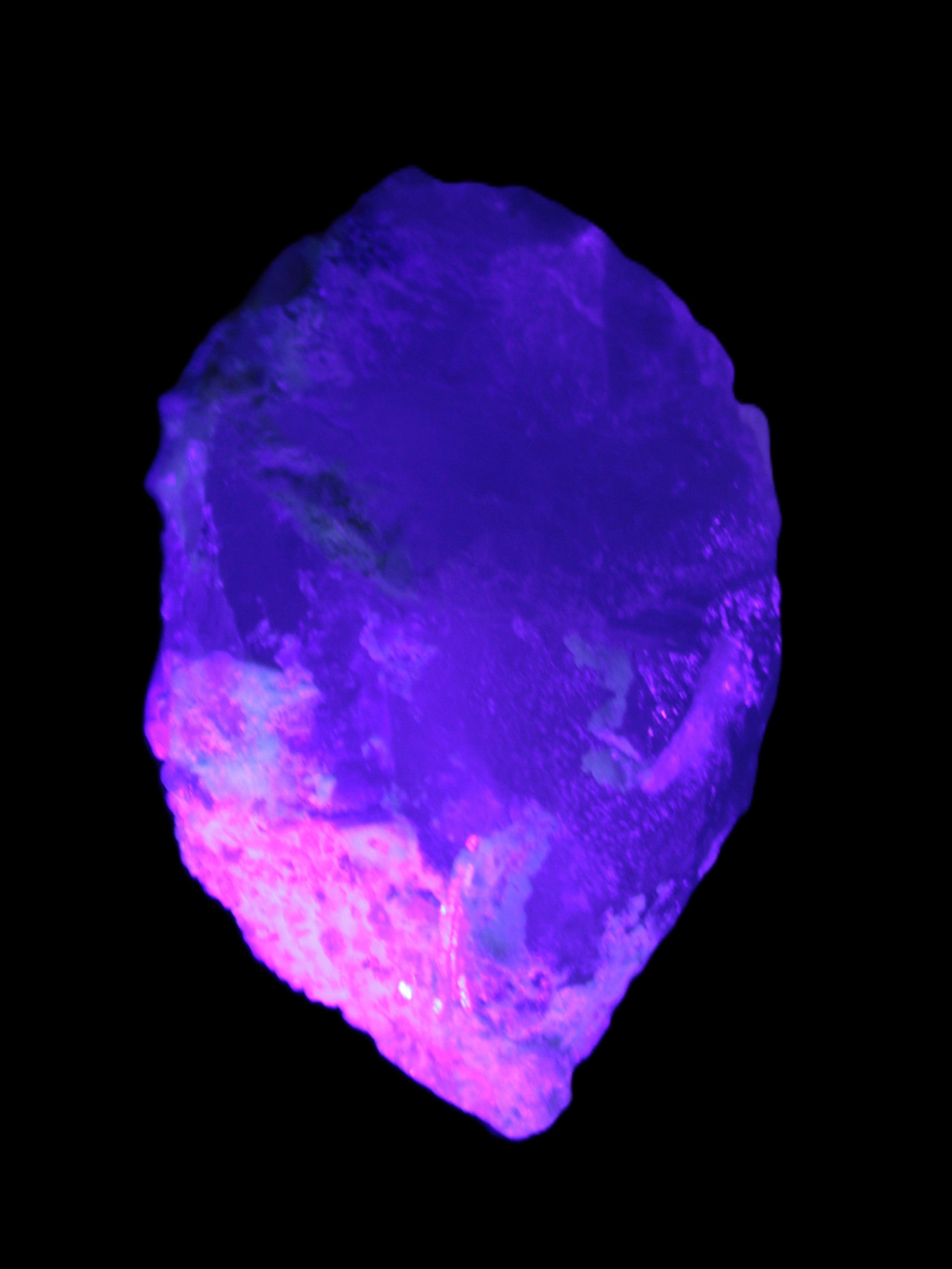 Green and Bi-Colour Pink Tourmaline on Quartz Feldspar 36*26* 54mm 320ct 64g in UV light - Rocks and Things Store
