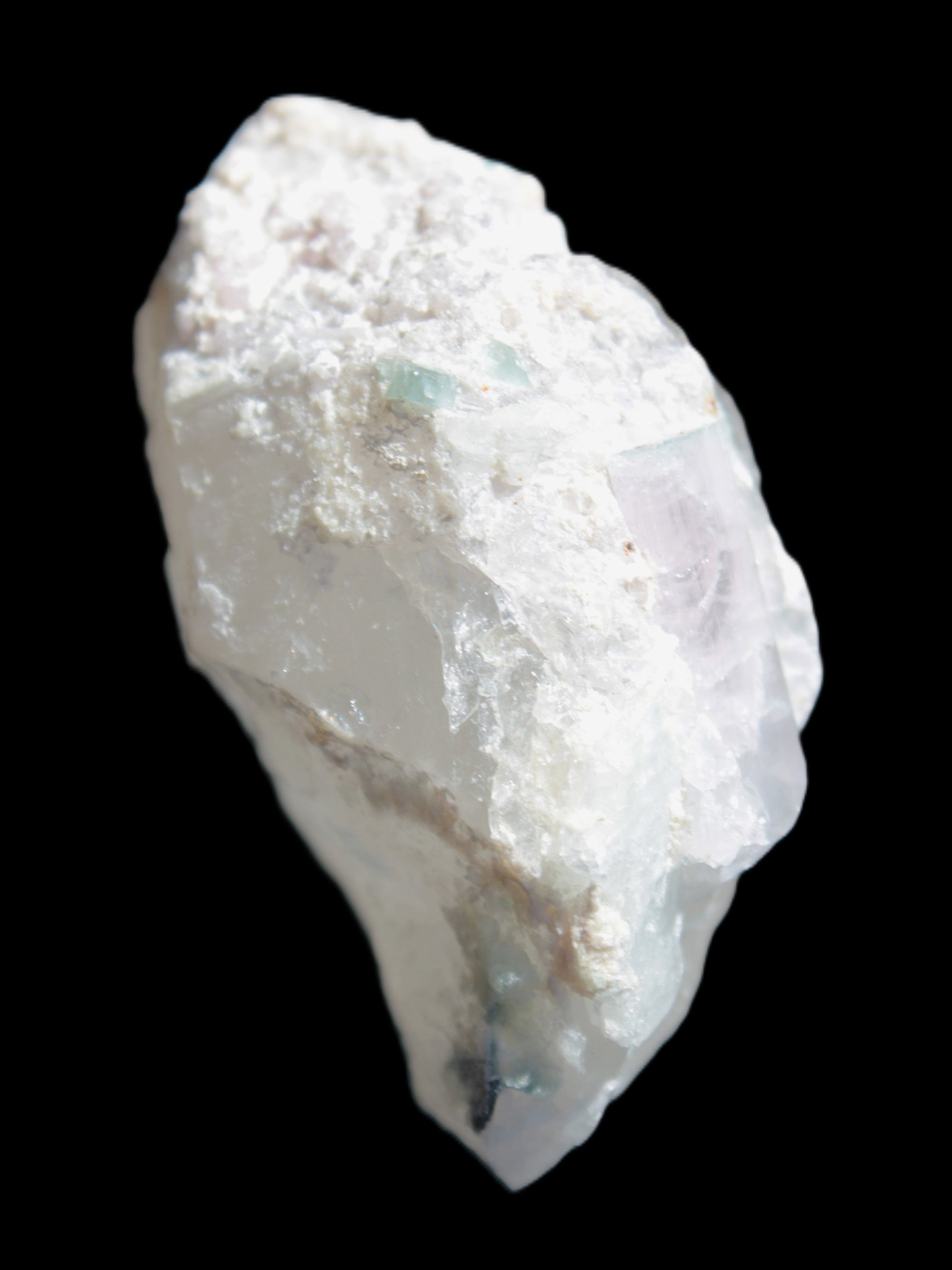 Green and Bi-Colour Pink Tourmaline on Quartz Feldspar 36*26* 54mm 320ct 64g Rocks and Things Store