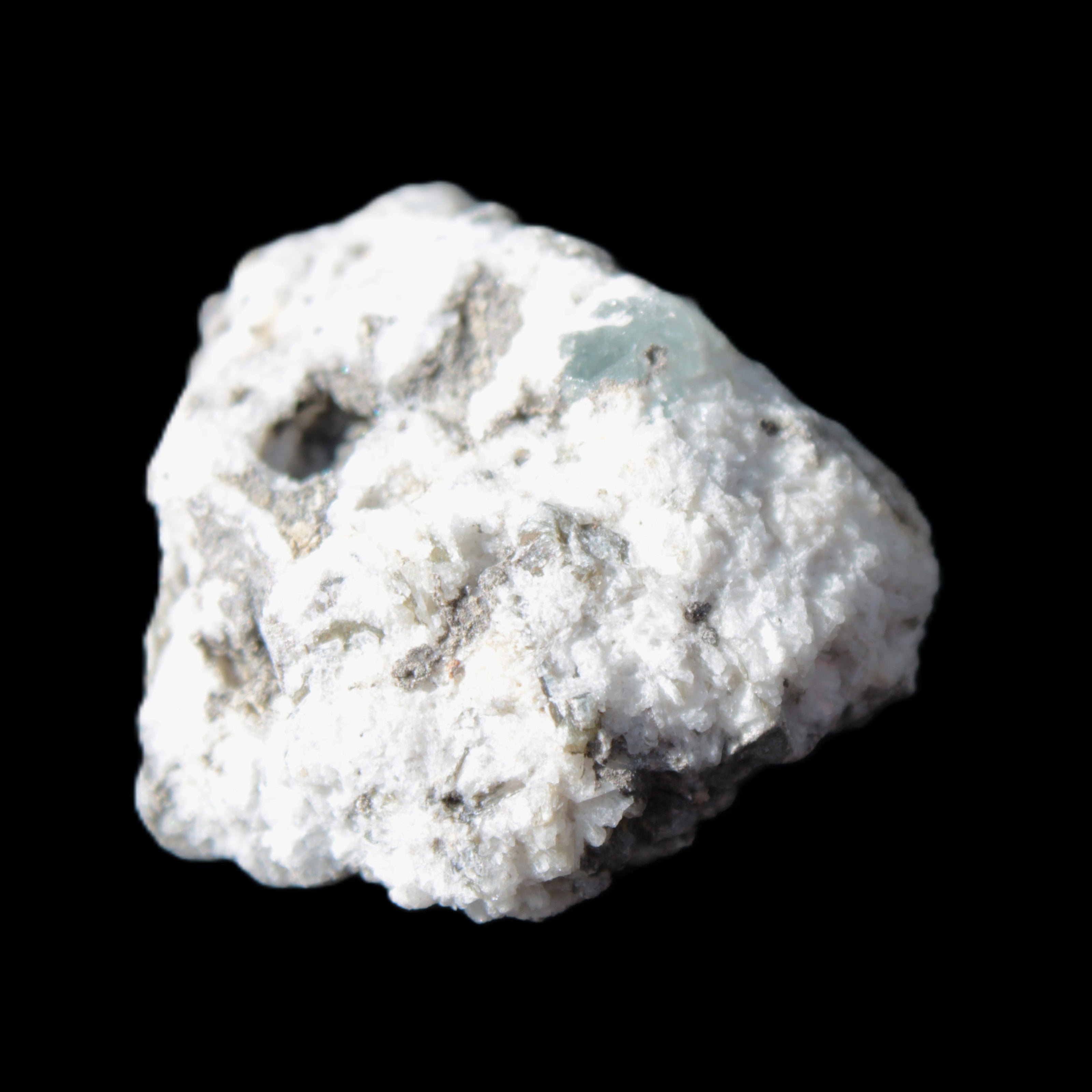 Aquamarine in Mica Feldspar matrix 40*31*18mm  24.3g in sunlight - Rocks and Things Store