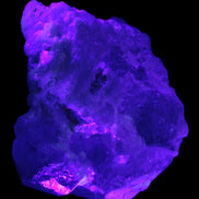 Elestial Quartz Soulmate cluster with Feldspar and Mica Bridge 424g in UV light