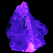 Elestial Quartz Soulmate cluster with Feldspar and Mica Bridge 424g in UV light - Rocks and Things Store