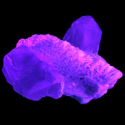 Elestial Quartz Soulmate cluster with Feldspar and Mica Bridge 424g in UV light - Rocks and Things Store