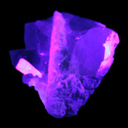 Elestial Quartz Soulmate cluster with Feldspar and Mica Bridge 424g in UV light - Rocks and Things Store