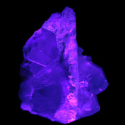 Elestial Quartz Soulmate cluster with Feldspar and Mica Bridge 424g in UV light - Rocks and Things Store